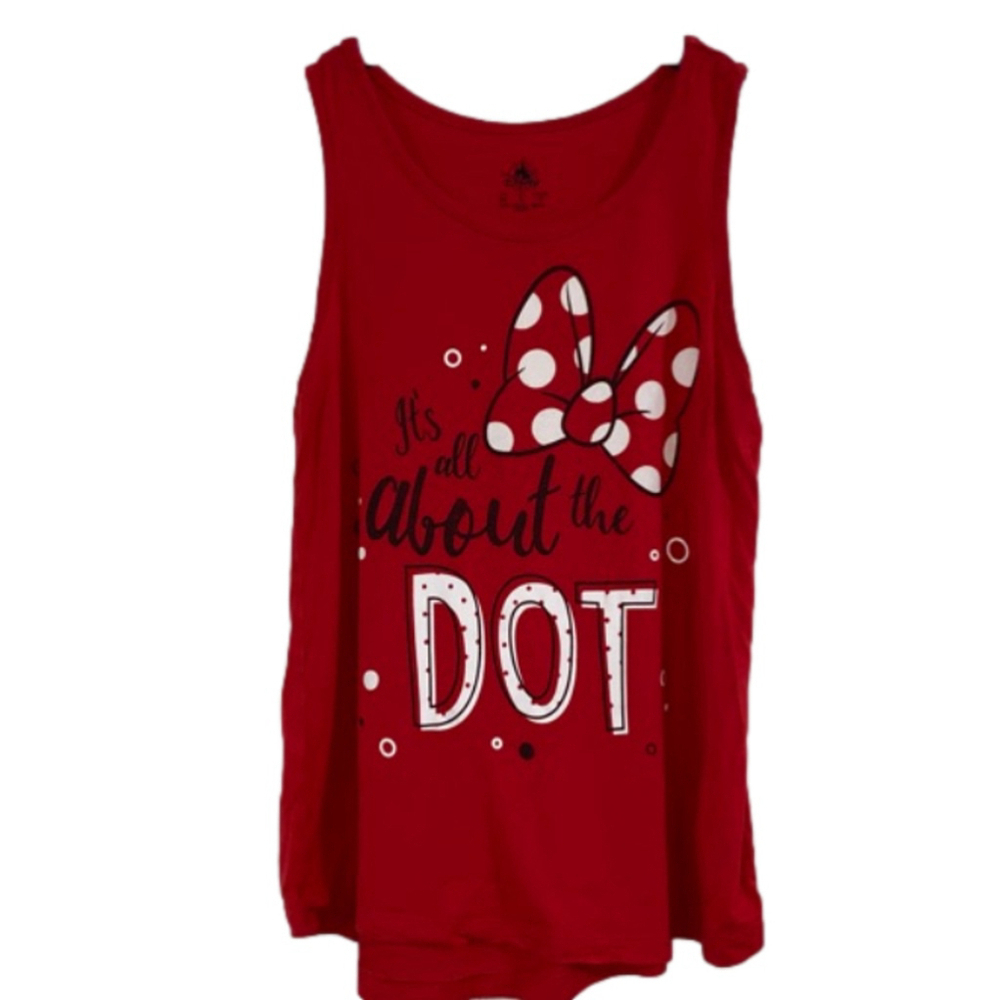 Disney Tank Top Red White Minnie Mouse Design Size Adult XS or Kids Large